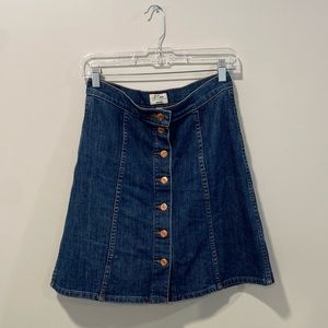 J. Crew Button-Front Denim Skirt